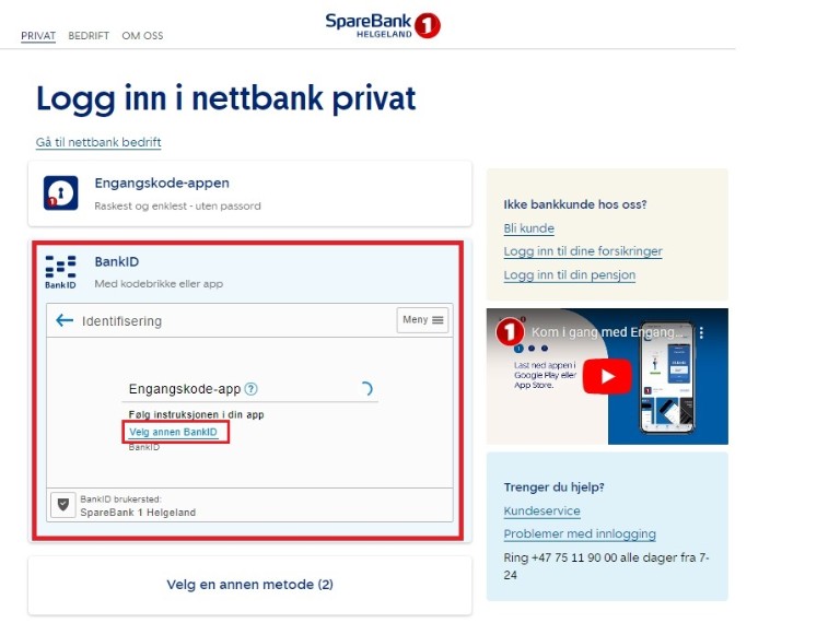 Oppdater Din BankID | SpareBank 1 Helgeland