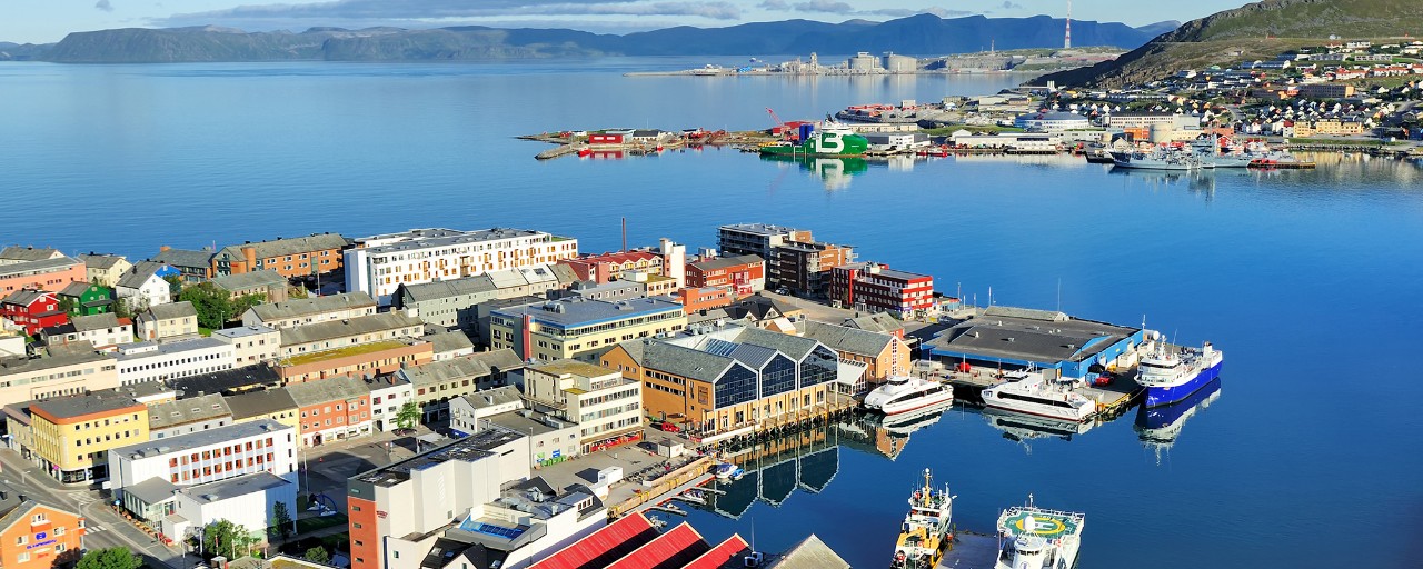 view of Hammerfest City, Finnmark, Norway