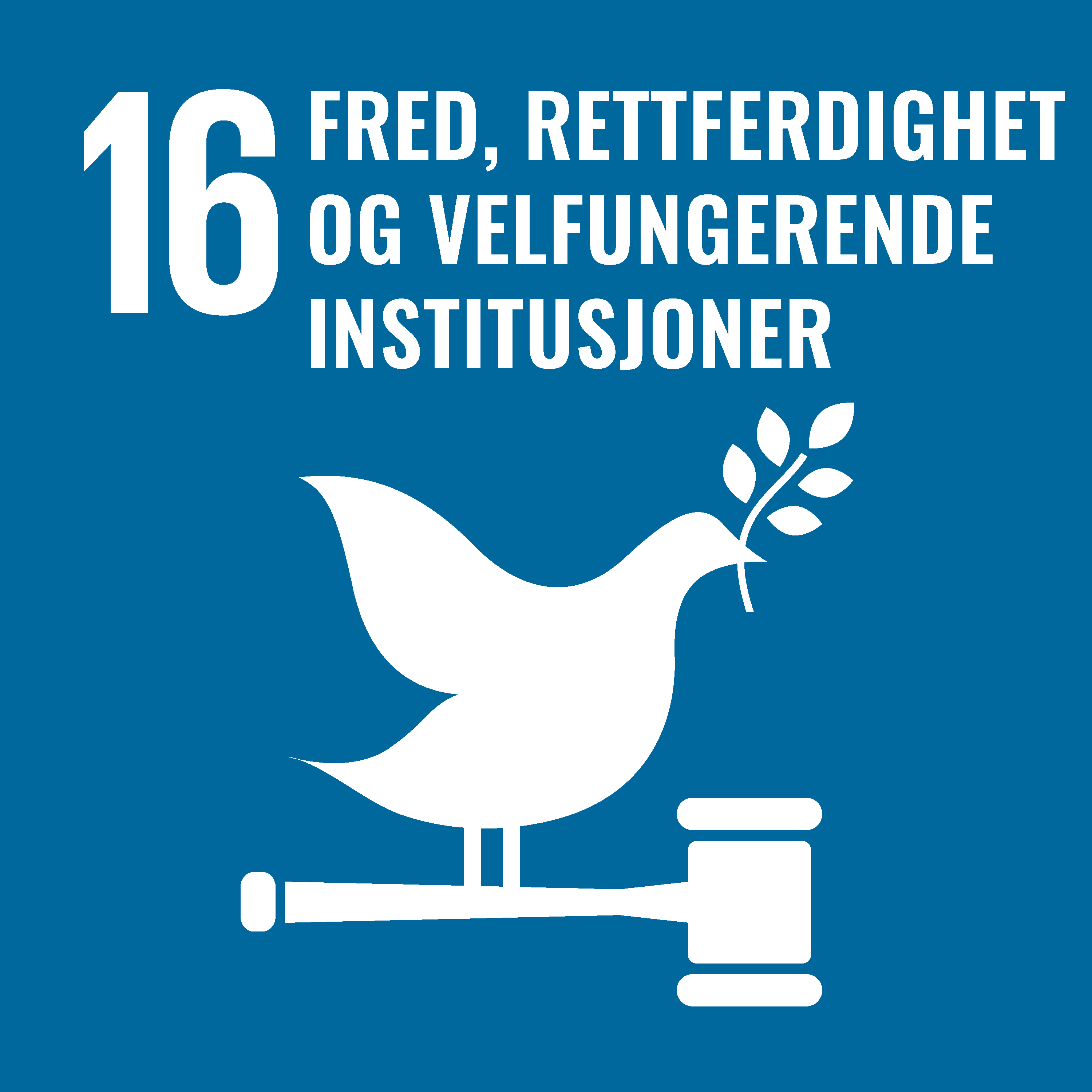Logo-bilde FNs bærekraftsmål nr 16