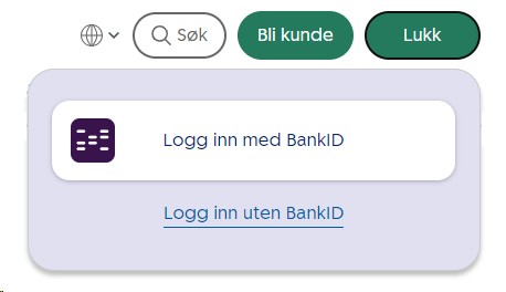 Skjermbilde av nytt innloggingsvindu til nettbanken