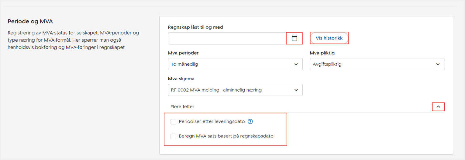 Regnskapsprogram endre mva-periode
